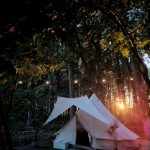 zonsondergang tent